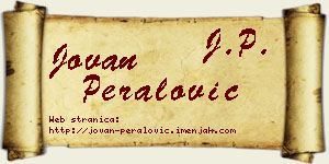 Jovan Peralović vizit kartica